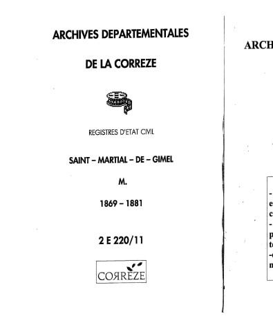 Mariages (1869-1881)