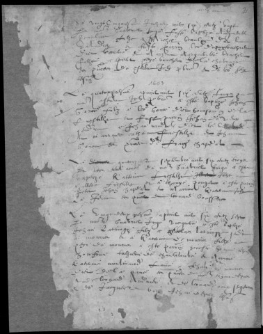 Baptêmes, mariages, sépultures (1590-1639)