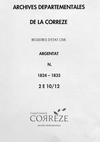 Naissances (1825-1836)