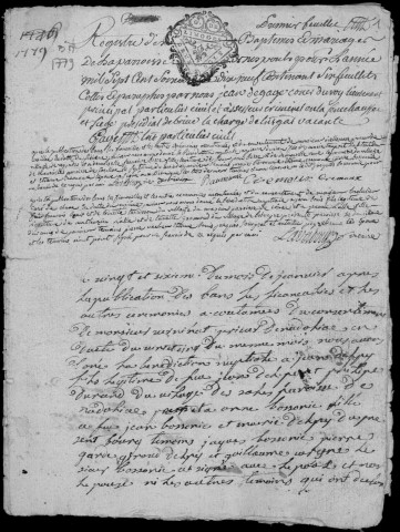 Baptêmes, mariages, sépultures (1779-1792)