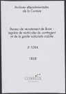 Classe 1868 : registre matricule du contingent et de la garde nationale mobile.