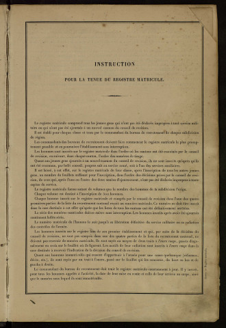 Classe 1889 : matricules 1501 à 1694.