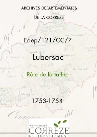 Rôle de la taille. 1753-1754