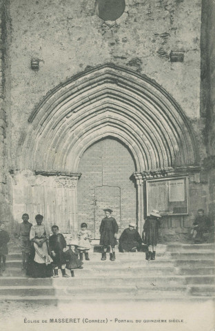 Masseret : "Eglise de Masseret (Corrèze) - Portail du Quinzième Siècle".