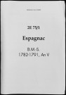 Baptêmes, mariages, sépultures (1782-1797)