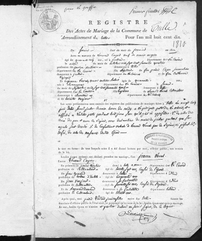 Mariages (1810-1818)