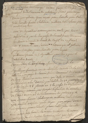 Délibérations du conseil municipal. 20 juin 1800-8 novembre 1815