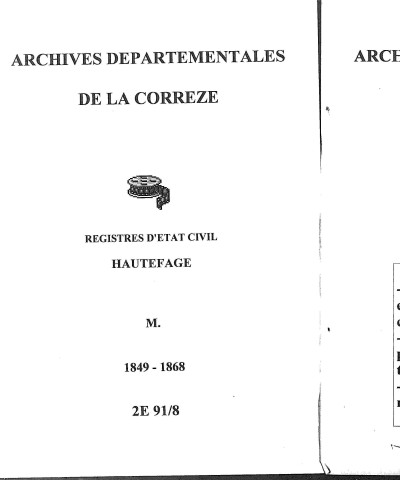 Mariages (1849-1868)
