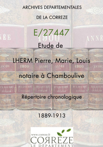 Répertoire chronologique : 14 mars 1889-2 avril 1913
