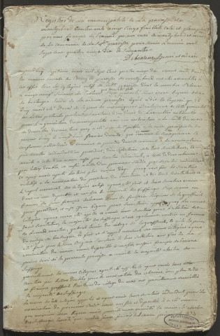 Délibérations du conseil municipal. 7 mars 1790-4 février 1801