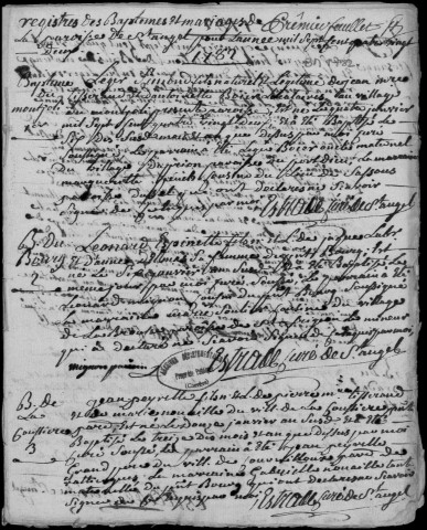 Baptêmes, mariages, sépultures (1782-1791)