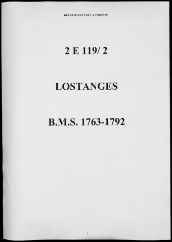 Baptêmes, mariages, sépultures (1763-1792)