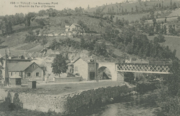 Tulle : "156 - Tulle - Le nouveau pont du chemin de fer d'Orléans".