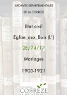 Mariages (1903-1921).