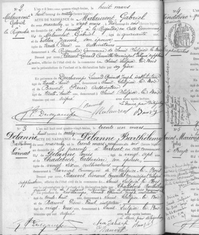 Naissances, mariages, décès (1893-1902)