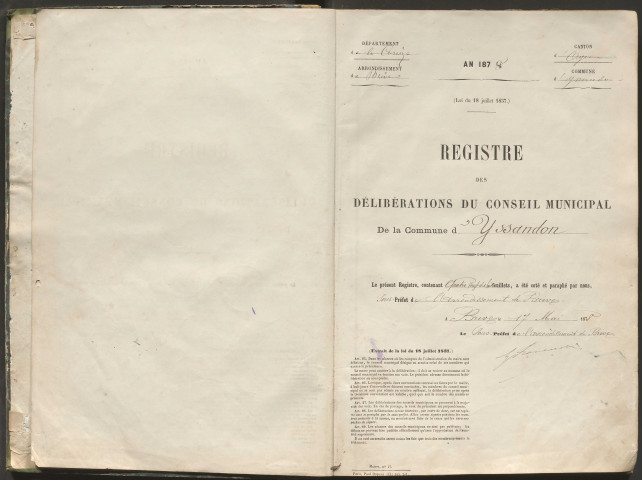 Délibérations du conseil municipal. 19 mai 1878-17 avril 1881
