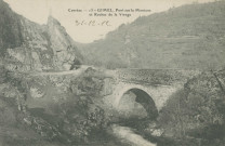 Gimel : "Corrèze - 15 - Gimel, pont sur la Montane et Rocher de la Vierge".