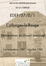 Délibérations du conseil municipal. 1er novembre 1789-14 juillet 1790