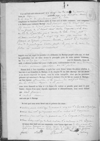Mariages (1869-1881)