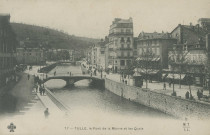 Tulle : "77 - Tulle, le pont de la mairie et les quais".