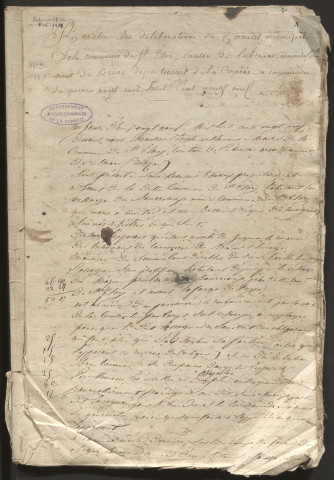Délibérations du conseil municipal. 20 août 1829-27 février 1840