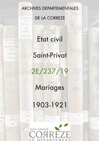 Mariages (1903-1921).