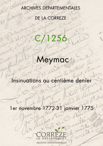 1er novembre 1772-31 janvier 1775