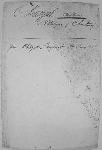 Répertoire alphabétique sur fiches : Chazal-Combrade