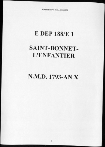 Naissances, mariages, décès (1793-1802)