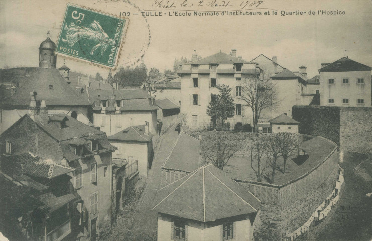 Tulle : "102 - Tulle - L'école normale d'instituteurs et le quartier de l'hospice".