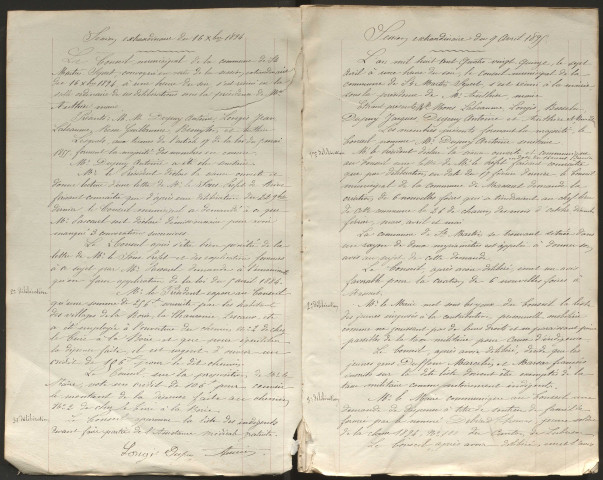 Délibérations du conseil municipal. 02 décembre 1894-27 février 1910