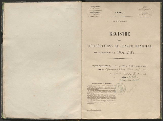 Délibérations du conseil municipal. 28 septembre 1882-19 juillet 1891