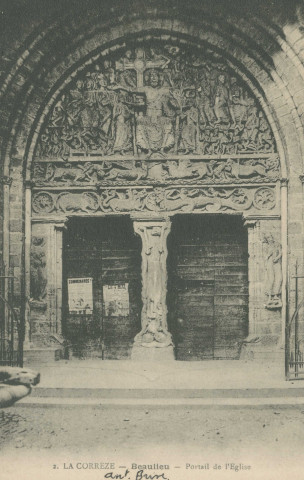 Beaulieu-sur-Dordogne : "2. La Corrèze. - Beaulieu. - Portail de l'église".