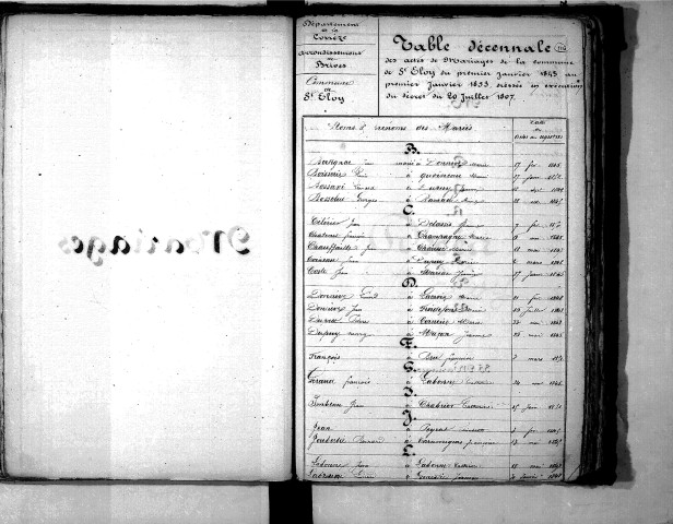 Tables décennales des décès (1843-1852)