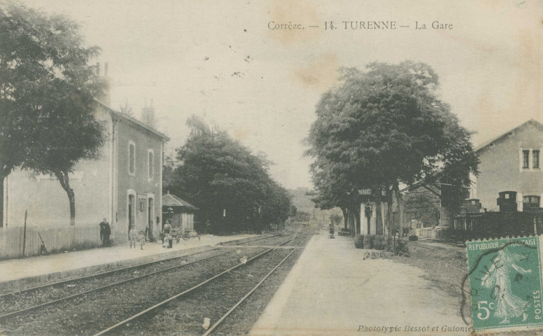 Turenne : "Corrèze - 14. Turenne - La gare".