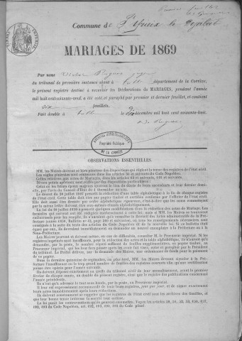 Mariages (1869-1881)
