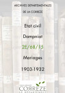 Mariages (1903-1932).