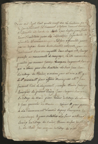 Délibérations du conseil municipal. 08 janvier 1790-1er janvier 1798