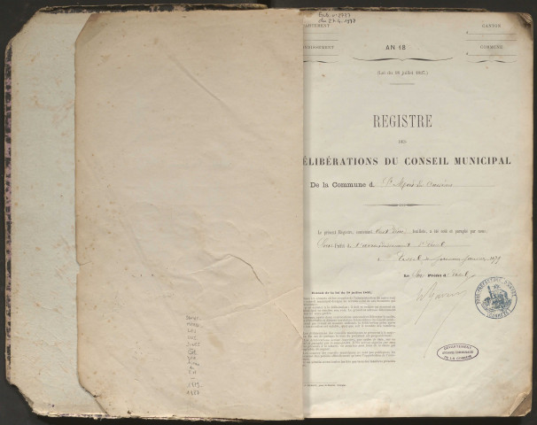 Délibérations du conseil municipal. 19 janvier 1879-20 février 1887
