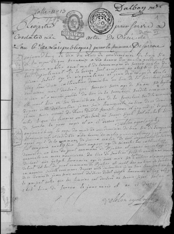 Naissances, mariages, décès (1798)