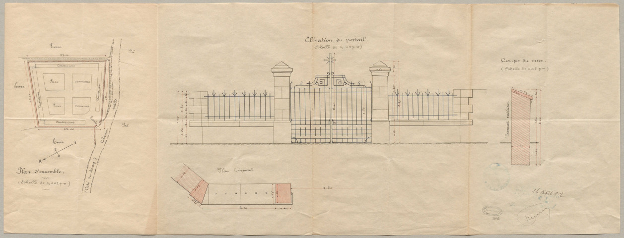 Eglise. Presbytère. Cimetière ; concessions. Monument aux morts. Abreuvoirs, lavoirs, puits communal.