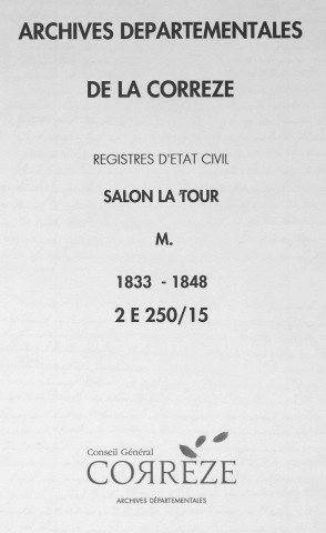 Mariages (1833-1848)