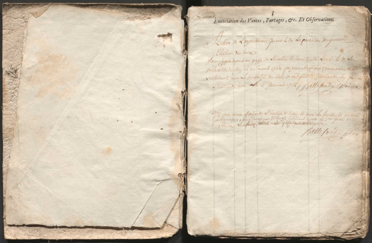 Relevé de l'arpentement général des fonds. 1764
