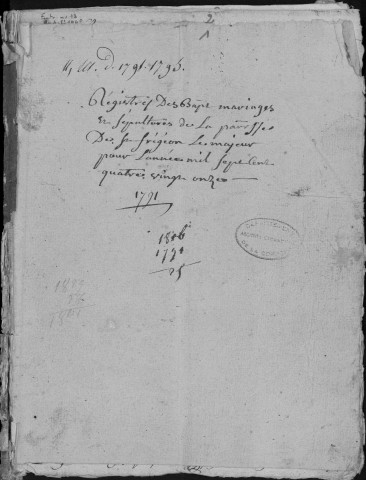 Baptêmes, mariages, sépultures (1791-1792)