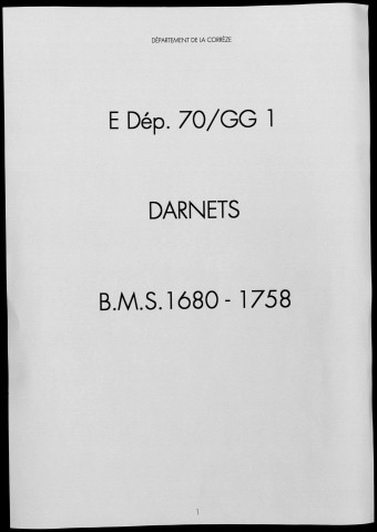 Baptêmes, mariages, sépultures et tables (1680-1758)