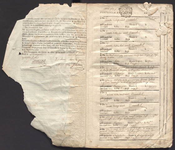 16 avril 1749-15 septembre 1750
