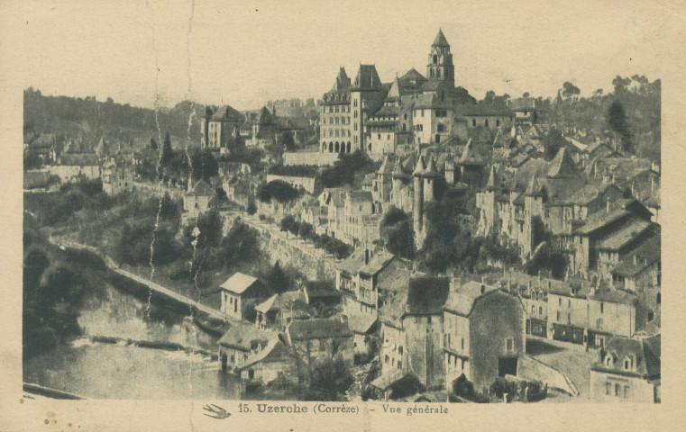 Uzerche : "15. Uzerche (Corrèze) - Vue générale".