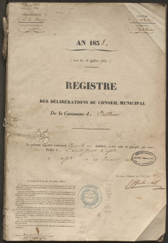 Délibérations du conseil municipal. 12 mai 1839-23 janvier 1881