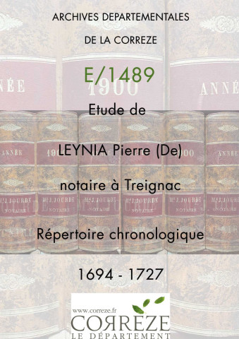 Répertoire chronologique : 1694-1727