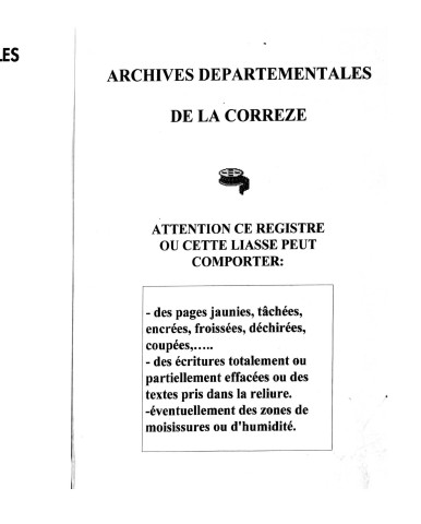 Naissances, mariages, décès (1823-1832)